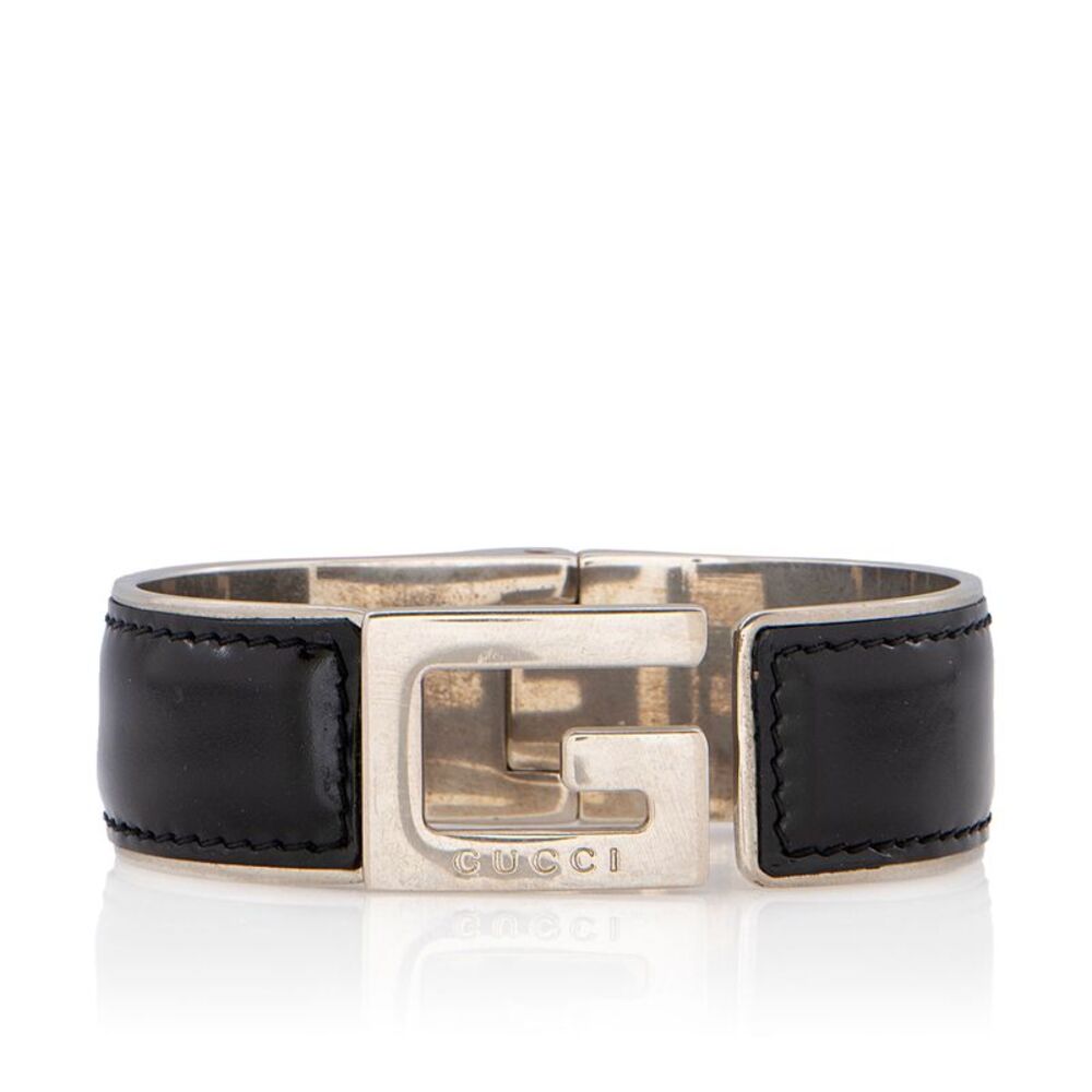 Gucci Vintage Patent Leather G Hinged Bracelet